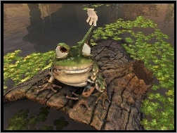 Nvidia, żaba, ręka
